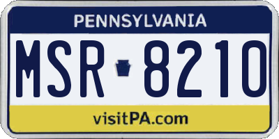 PA license plate MSR8210