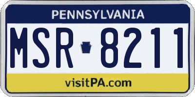 PA license plate MSR8211