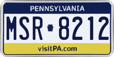 PA license plate MSR8212