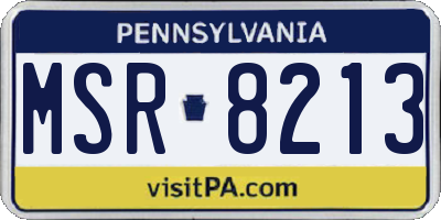 PA license plate MSR8213
