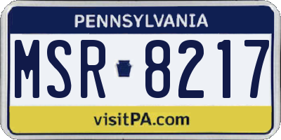 PA license plate MSR8217
