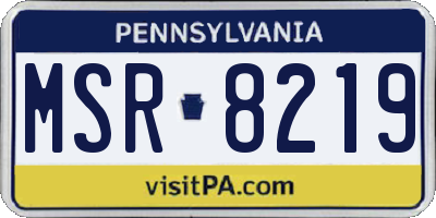 PA license plate MSR8219