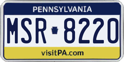 PA license plate MSR8220