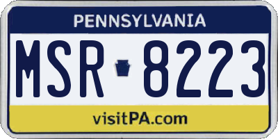 PA license plate MSR8223