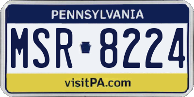 PA license plate MSR8224