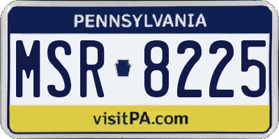 PA license plate MSR8225