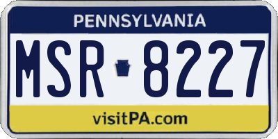 PA license plate MSR8227