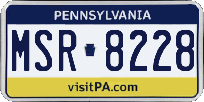 PA license plate MSR8228