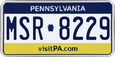 PA license plate MSR8229