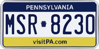PA license plate MSR8230