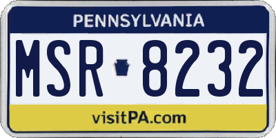 PA license plate MSR8232