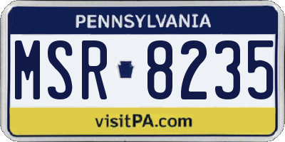 PA license plate MSR8235