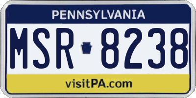 PA license plate MSR8238