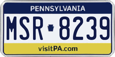 PA license plate MSR8239