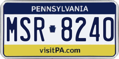 PA license plate MSR8240