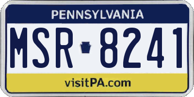 PA license plate MSR8241