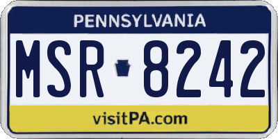 PA license plate MSR8242