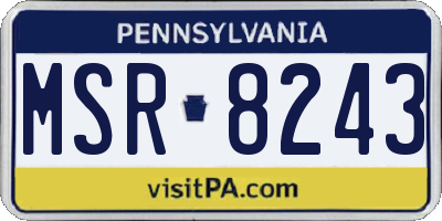 PA license plate MSR8243