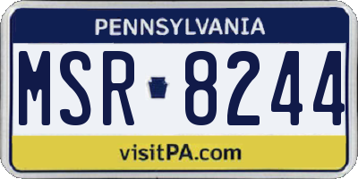 PA license plate MSR8244