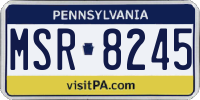 PA license plate MSR8245