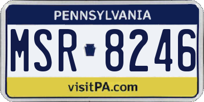 PA license plate MSR8246
