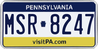 PA license plate MSR8247
