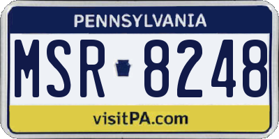PA license plate MSR8248