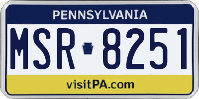 PA license plate MSR8251