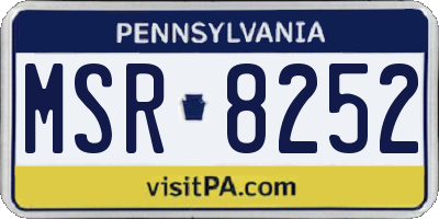 PA license plate MSR8252