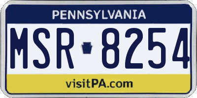 PA license plate MSR8254
