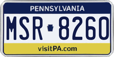 PA license plate MSR8260