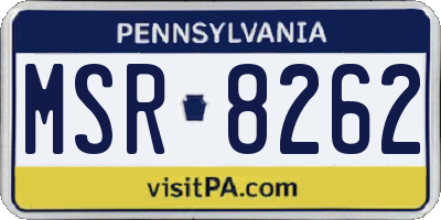 PA license plate MSR8262