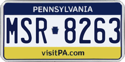 PA license plate MSR8263