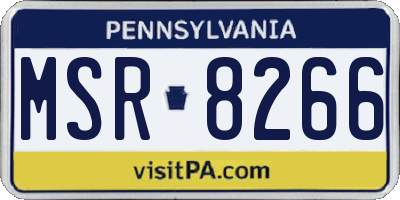 PA license plate MSR8266