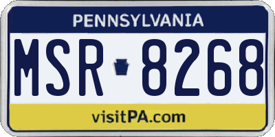 PA license plate MSR8268
