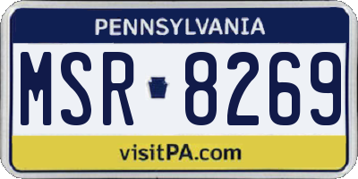 PA license plate MSR8269
