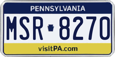 PA license plate MSR8270