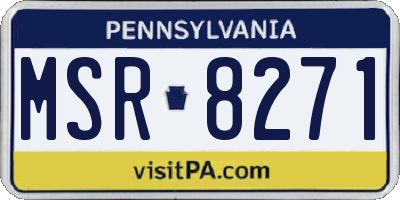 PA license plate MSR8271