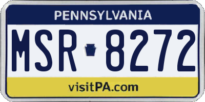 PA license plate MSR8272