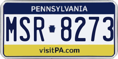 PA license plate MSR8273