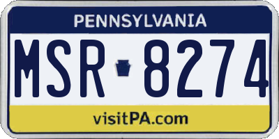 PA license plate MSR8274