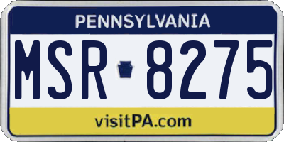 PA license plate MSR8275