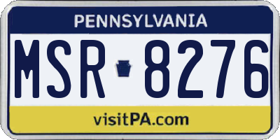PA license plate MSR8276