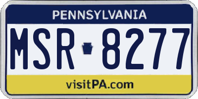 PA license plate MSR8277