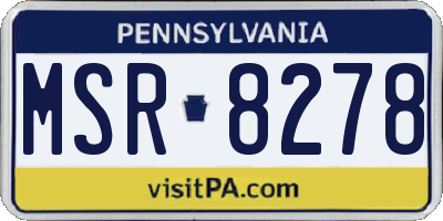 PA license plate MSR8278