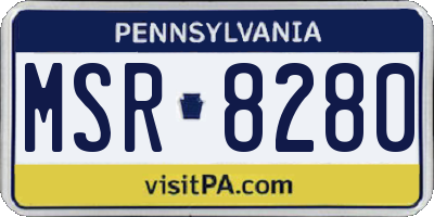 PA license plate MSR8280