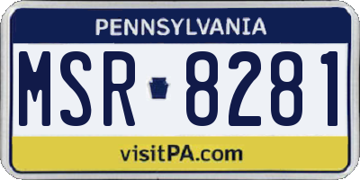 PA license plate MSR8281