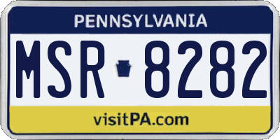 PA license plate MSR8282