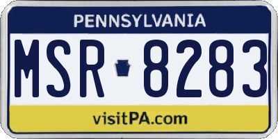 PA license plate MSR8283