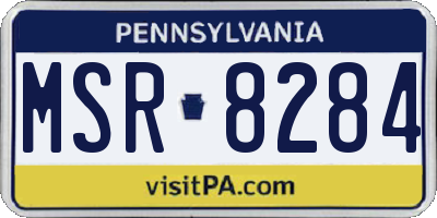 PA license plate MSR8284